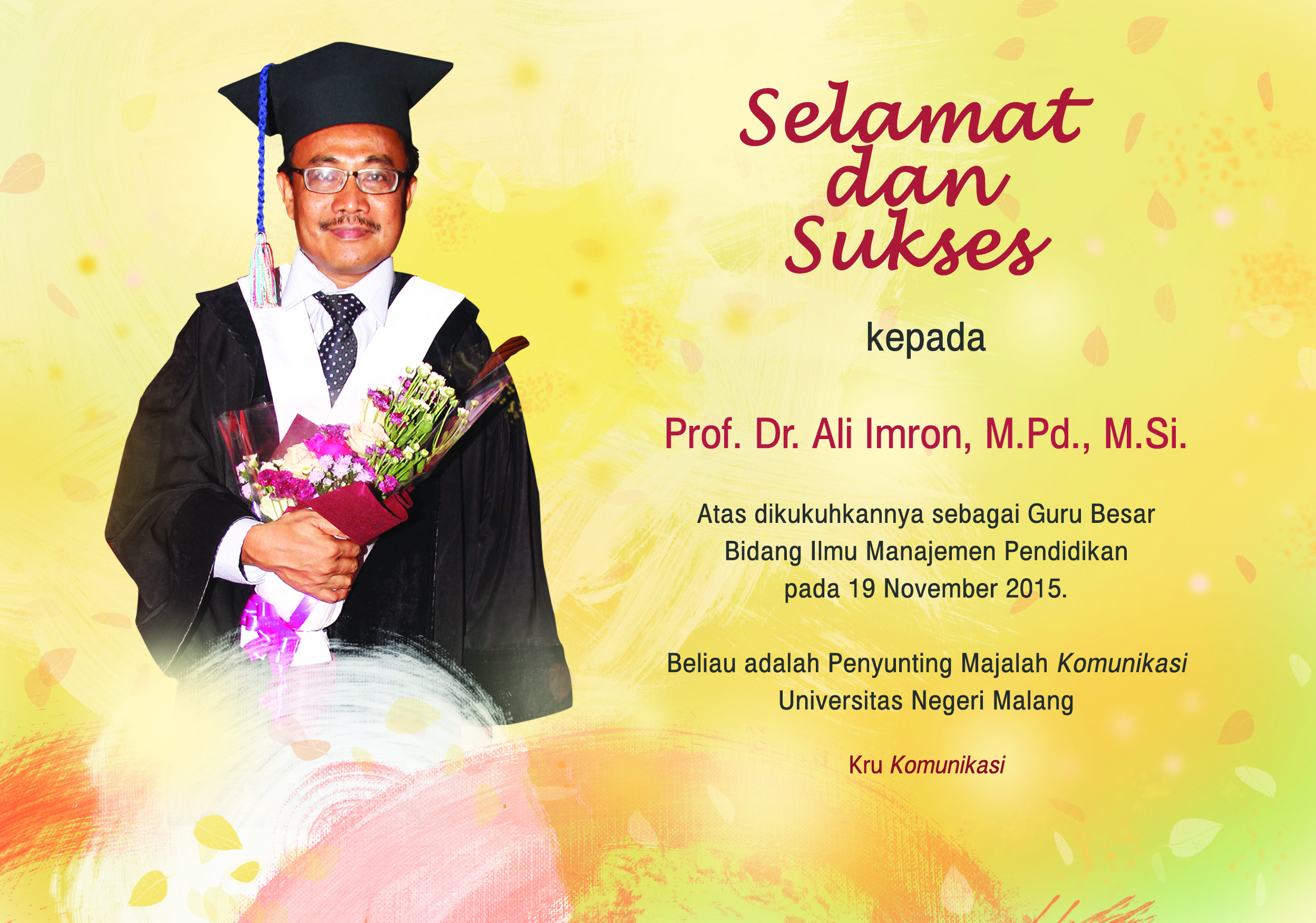 Prof. Dr. Ali Imron, M.Pd.,M.Si.